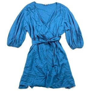 New Diarrablu Blue Short Wrap Dress Size 2X Stitch Fix